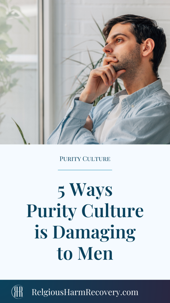 Pinterest image with the caption "5 ways purity culture is damaging to men"