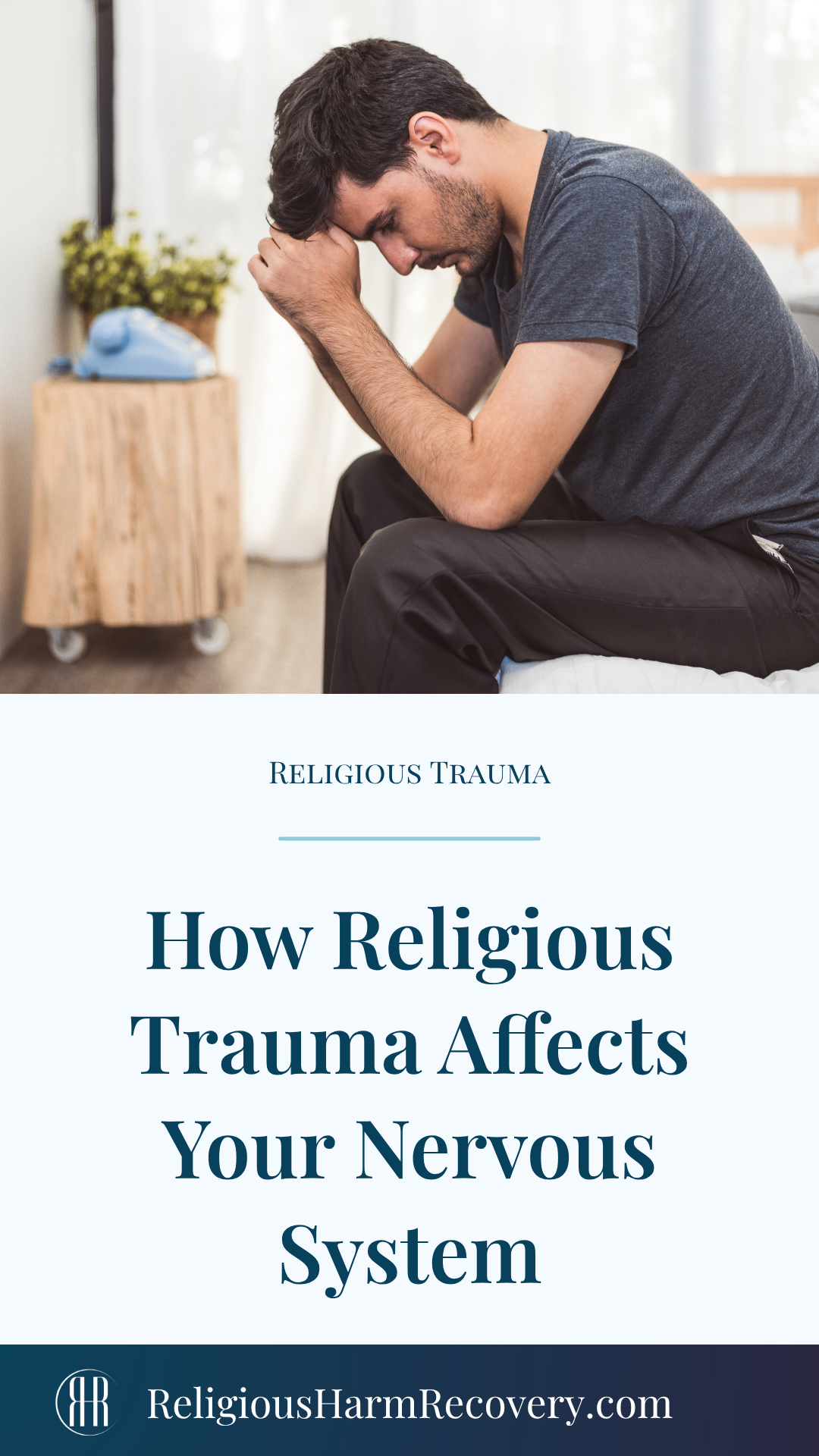 Pinterest pin image with caption: how religious trauma affects your nervous system